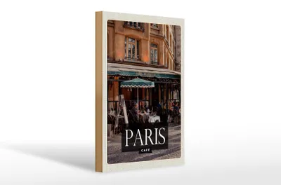Produktbild von Holzschild Reise 20x30cm Paris Cafe Restaurant Geschenk