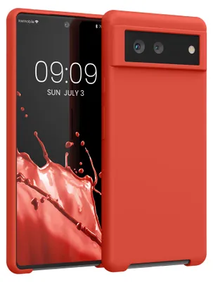 Produktbild von kwmobile Handyhülle für Google Pixel 6 Hülle - Case Silikon - Kabelloses Laden - Schutzhülle Cover in Mandarin Orange