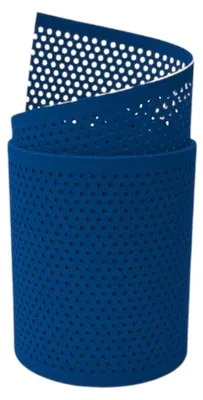 Produktbild von Doppelstab Sichtschutz zaun|zu PREMIUM gelocht 20% Streifen PP Zaunblende Enzianblau 2,55m