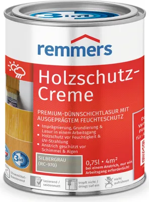Produktbild von Remmers Holzschutz-Creme 3in1 silbergrau (RC-970) 0,75 l, Holzlasur aussen