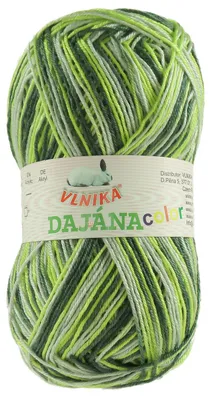 50g Strickgarn DAJANA Color 662 grün-dunkelgrau-hellgrau