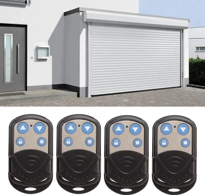 Image de 4 pièces 433 MHz ouvre-porte de garage, télécommande clone étanche avec porte-clés pour portes roulantes électriques, portails