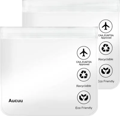 Produktbild von Aucuu 1L Flugzeug Transparente Kulturbeutel für Reise, Auslaufsicher & TSA-Zugelassen
