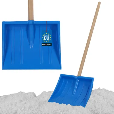 Obrázok produktu pre KOTARBAU® Lopata na sneh pre deti 25 x 20 cm Lopata na sneh s drevenou násadou 82 cm Detská lopata Ľahká a bezpečná Lopata na sneh Malá modrá