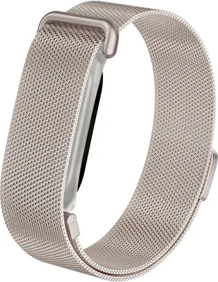 Produktbild von Stravo Milanaise-Armband aus Metall für Fitbit Air – Magnetverschluss, verstellbar – Starlight