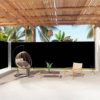 Zdjęcie produktu dla Maison Exclusive – markiza boczna rozkładana, czarna, 200 x 1000 cm