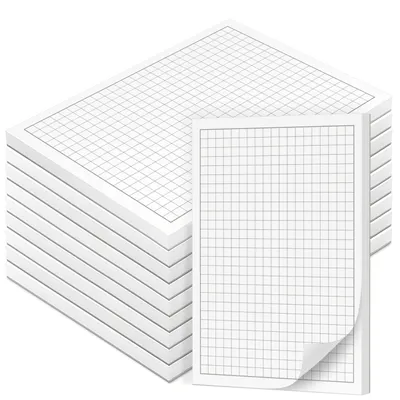 Produktbild von A6 Notizblock kariert mit feinem Rand. 10 Stück mit 50 Blatt pro Block, 500 Blatt total, 90 g/m² .