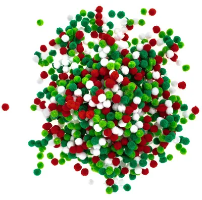 Produktbild von Polyester-Pompons, 1 cm, verschiedene Farben, 1000 Stück