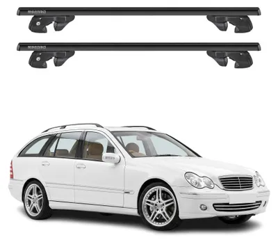 Produktbild von Dachträger Grundtäger für Mercedes C Klasse S203 2001-2007 Alu Schwarz 2tlg, KI-generiertes Bild
