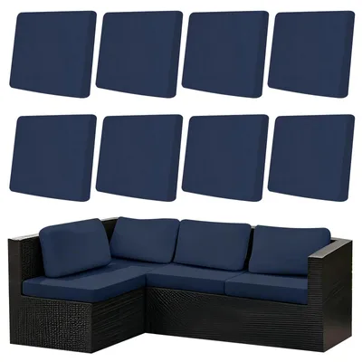 Stretch-Bankovertrek 8er-Set, Blau, 50–65 cm, für Kissen