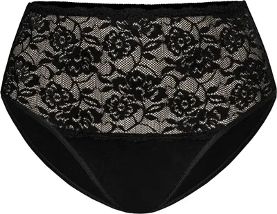 Immagine prodotto di Teyli Slip a vita alta in cotone con pizzo floreale Violetta Donna 144 nero XL