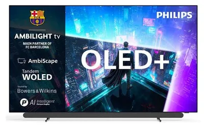 Zdjęcie produktu dla Philips 65OLED911/12, 165,1 cm (65"), 3840 x 2160 px, OLED, Smart TV, Wi-Fi, Metaliczny
