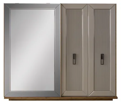 Produktbild von Kleiderschrank Garderobenschrank Schrank Spiegel Holzschrank Beige