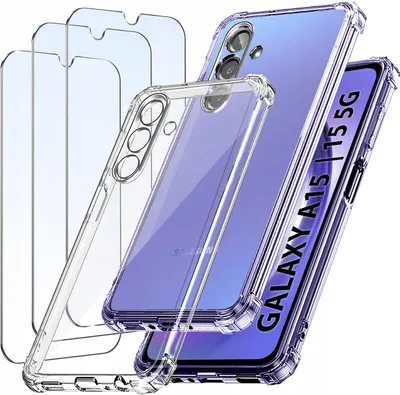 Immagine prodotto di SET Custodia per Samsung A15 5G ANTI-SHOCK CLEAR RINFORZATA + 3 PEZZI DI VETRO