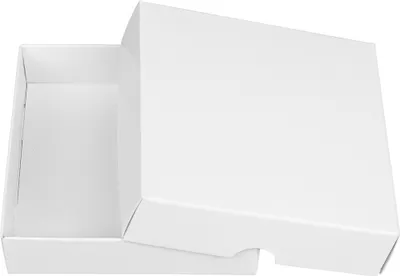 Produktbild von Faltschachtel 10,4 x 10,4 x 2,5 cm, Weiß, Deckel, Karton - 10er Set