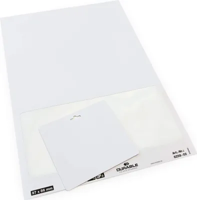Zdjęcie produktu dla DURABLE Identyfikator VISITOR BADGE 97x86 mm z perforacj?, Bia?y, 825802, 100 szt.