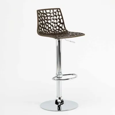 Immagine prodotto di Sgabello da bar con poggiapiedi Alto girevole Altezza regolabile per cucina Bar Grand Soleil Spider - Marrone