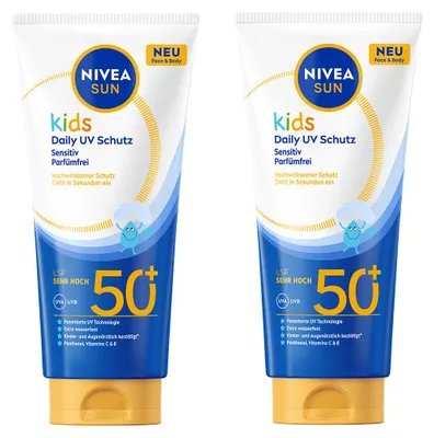 Produktbild von NIVEA Sun Kids Daily UV Schutz LSF 50+ 2x 100ml