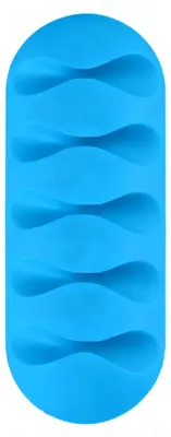 Image de Attache-câble flexible, installation facile, forte adhérence, gestion polyvalente des câbles, fournitures de bureau, bleu, 5 trous