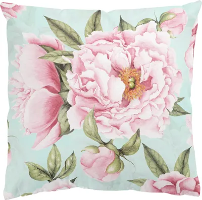 Produktbild von Dekokissen Blumen drinnen / Indoor Zierkissen Canvas waschbar Rose rosa Aquarell Sofakissen ohne Füllung