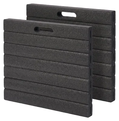 Produktbild von Relaxdays Kniekissen, 2er Set, Garten, Werkstatt, Yoga, Schaumstoff, Tragegriffe, HBT 3 x 35 x 30 cm, Kniehilfe, schwarz