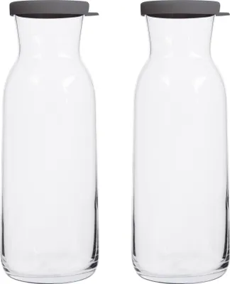 Produktbild von LAV Fonte Glaskaraffen – 1,2 l – grauer Deckel – 2er-Pack