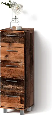 Produktbild von Midischrank Livinity Eisak Eiche rustikal 30 x 95 cm mit 5 Schubladen, Model 52808