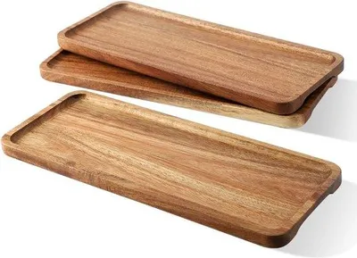 Produktbild von Famanu Holztablett 30 x 12 cm - 3-teiliges Set aus Akazienholz