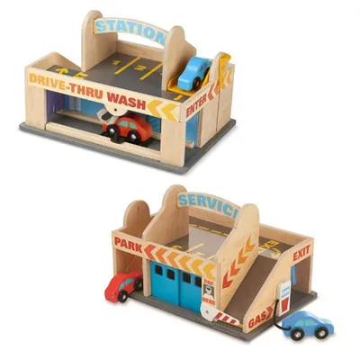 Zdjęcie produktu dla Melissa & Doug Stacja obsługi Parking Garaż, Parking, 3 lata, Chłopiec, Wielokolorowy, Drewno, CE