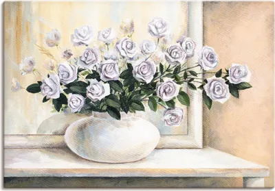 Produktbild von ARTland Leinwandbild Rosen auf Tisch II Größe: 100x70 cm