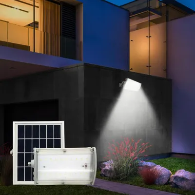 Image de Lumière solaire Projecteur à Led 1000 lumens Capteur de crépuscule et de mouvement Zambot