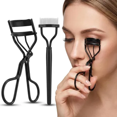 Productafbeelding van Wimperkruller en wimperpincet 2 stuks, met brede grip, voor wimperlift