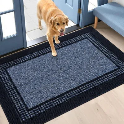 Deurmat 80x120 cm, Antirutsch TPR, wasserabsorbierend, Blau