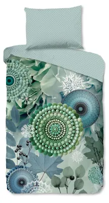 Productafbeelding van HIP Dekbedovertrek "Iselin" - Groen - (140x200 cm) - 100% Katoen