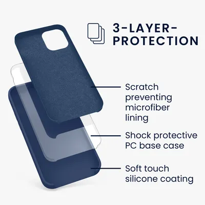 Produktbild von kwmobile Handyhülle für iPhone 12 mini Hülle, für iPhone 12 mini Case - Hülle Silikon - kabelloses Laden - Marineblau