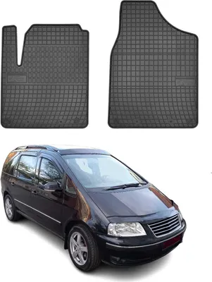 Image de Tapis de Sol pour VW Sharan 1995-2010 Convient à 1ème rangée Noir Caoutchouc
