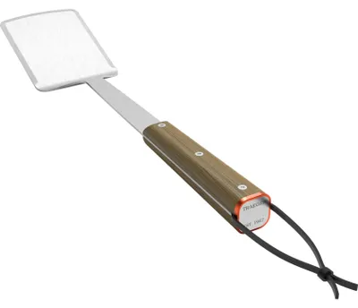 Image de Spatule en acier inox pour barbecue - manche en bois - 43 cm