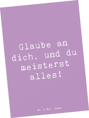 Produktbild von Mr. & Mrs. Panda Postkarte Spruch Stolpersteine im Alltag meistern - Lavendeltraum - Geschenk, Inspiration, Mutmacher, Zuversicht, Ansichtskarte, Ziele erreichen, Stärke