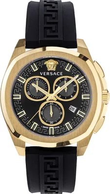 Produktbild von Versace VE7CA0423 Chrono Geo gold schwarz Kautschuk Herren Uhr NEU