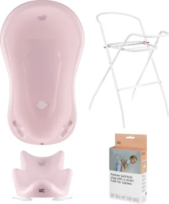 Produktbild von Babywanne, Sitz, Ständer, Abfluss – Rosa