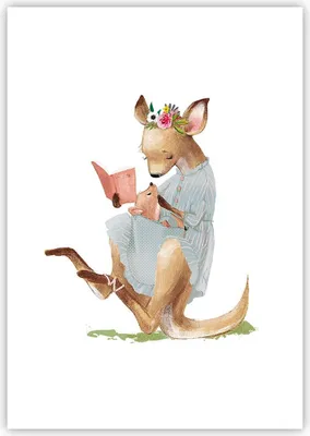 Produktbild von Poster - Poster ohne Rahmen - Känguru Mama Kind - 70x100 cm - Wand Bild - Wanddeko - Wandbilder - Kunstposter - Wandposter - Bilder - Kunstdruck - Wanddekoration - Wandbild - P2XPA70x100-4705