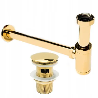 Immagine prodotto di Lavabo a sifone con troppopieno Sughero in acciaio inox Klik Klak Gold