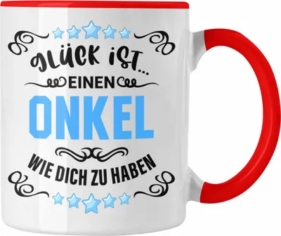 Produktbild von Trendation - Bester Onkel Geschenk von Nichte Neffe Lustige Tasse Spruch Geschenke für Onkel Nichten Geschenkidee (Rot)