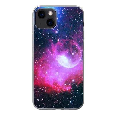 Produktbild von MuchoWow® Handyhülle Schutzhülle Hülle für iPhone 13 Universum - Planeten - Rosa - Jungen - Mädchen - Kinder Silikon Softcase Handy Hülle - Karteninhaber