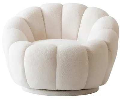 Zdjęcie produktu dla Elegancki fotel w kolorze białym/brązowym, nowoczesny design, minimalistyczny styl