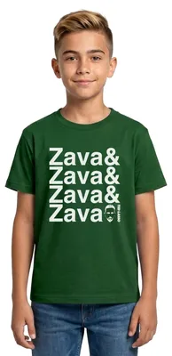 Produktbild von Spreadshirt Ted Lasso Zava Weißer Schriftzug Teenager T-Shirt, 134/146 (9-11 Jahre), Forstgrün