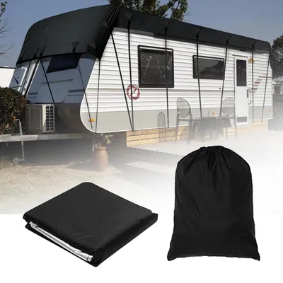 Image de Housse de protection pour camping-car, dimensions 6,5 x 3 mètres, tissu Oxford 210D, imperméable, anti-UV et coupe-vent