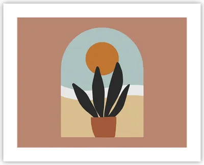Produktbild von Poster - Poster ohne Rahmen - Minimalistisch Fenster Blume - 50x40 cm - Wand Bild - Wanddeko - Wandbilder - Kunstposter - Wandposter - Bilder - Kunstdruck - Wanddekoration - Wandbild - P2XAA50x40-4473