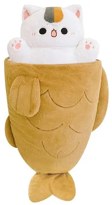 Produktbild von Plüschtier Katze Fisch 2 in 1 Kuscheltier Kissen 30 cm