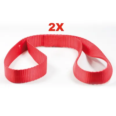 Image de Sangle à double boucle en nylon, paire rouge